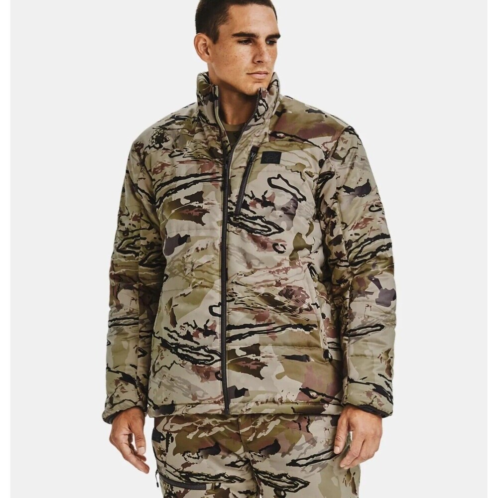 Under Armour Timber Hunting Jacket Ridge Reaper Barren Camo Extreme Season Sz  S
